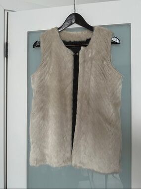Scotch & Soda Faux Fur Vest in Light Beige
